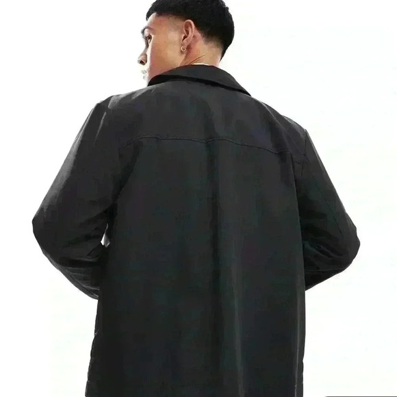 NWOT ASOS Design Lightweight Harrington Jacket Black Oversized Men’s Size Small - Picture 3 of 9